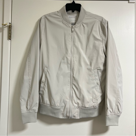 DENIM & FLOWER Men's Classic Bomber Jacket - Sand / Khaki - S - Picture 3 of 12